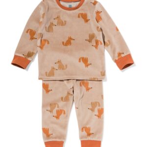 HEMA HEMA Babypyjama Velvet Honden Bruin (bruin)