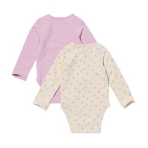HEMA Babyromper rib hartjes - 2 stuks lila