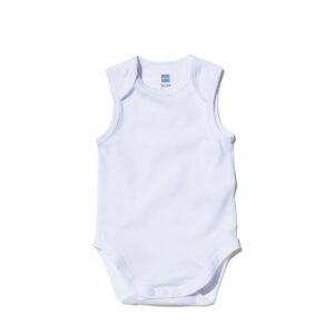 HEMA HEMA Romper Organic Katoen Stretch Mouwloos - 2 Stuks Wit