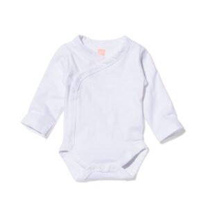 HEMA HEMA Overslag Romper Organic Katoen Stretch - 2 Stuks Wit