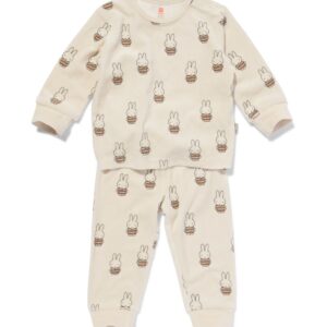 HEMA HEMA Nijntje Pyjama Velours Gebroken Wit