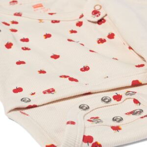 HEMA Babyromper rib fruit ecru