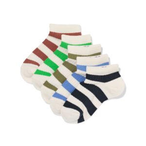 HEMA HEMA Kinder Enkelsokken Rib Strepen - 5 Paar Donkerblauw (donkerblauw)