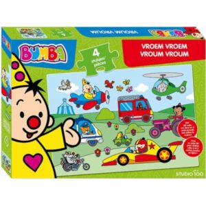 Bumba Puzzel 4 Stukjes Vroem Vroem