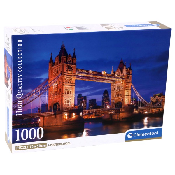 clementoni puzzel tower bridge at night compact box 1000 stukjes