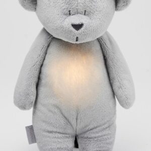 Moonie Moonie The Humming Bear Zilver Natur 2.0 - organic - hartslag knuffel - beer