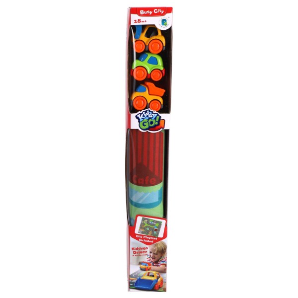 kiddy go speelmat met 3 autos pre school