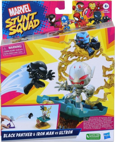 marvel stunt squad speelset ironman vs black panther middel