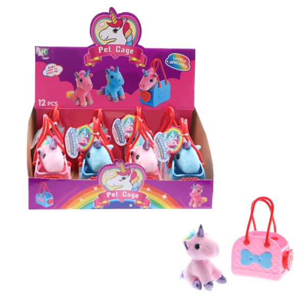 pluche unicorn in draagtas